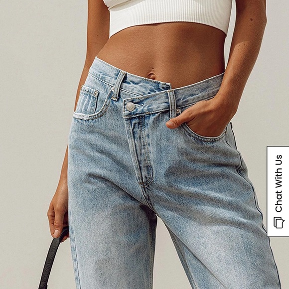 Princess Polly Denim - Princess Polly Holly Asymmetrical Straight Leg Jeans